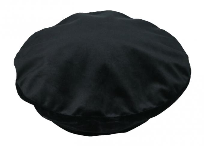 楽しみの黒はビロードの女性costomized刺繍のロゴのベレー帽をマーセル加工しました