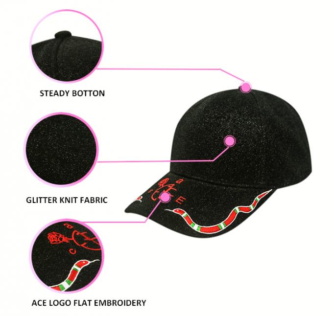 男女兼用のための注文のスポーツの野球帽100%のアクリルのきらめきの粉