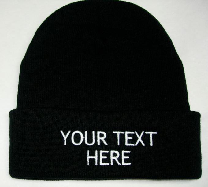 注文の黒いニットの帽子の帽子の冬の帽子はロゴ2018の卸売を刺繍しました