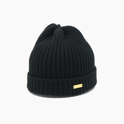 カスタム 冬用 手錠 編織帽子 メンタルパッチ 帽子 固い色 ユニセックス 暖かい帽子
