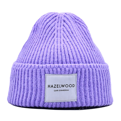 冬季ファッション 多色 大型 袖手錠 男性 編み帽子 ユニセックス 紫 帽子