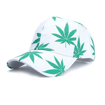 2019の緑の葉メンズ野球帽、偶然の野球帽を印刷する野生の日よけ
