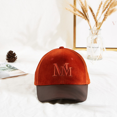 ビロードの調節可能なオレンジ62cmの刺繍の野球帽