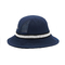綿織物の屋外の男女兼用の平らな縁のバケツの帽子青い色の注文のロゴ