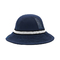 綿織物の屋外の男女兼用の平らな縁のバケツの帽子青い色の注文のロゴ