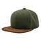 スエードの縁が付いている調子の軍隊の緑のMeltonの2ウールの急な回復の帽子