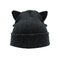 冬ポリエステル生地様式のニット猫耳の帽子のかわいい帽子の帽子はだらしない帽子を暖める