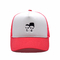 白く、ピンクの人間の頭の綿のトラック運転手の網の帽子によって刺繍されるロゴ