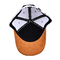 オーダーメイド 5 パネル トラッカーキャップ 高品質 スウェード カーブド フレーム メッシュ トラッカー帽