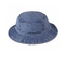 女性青いタイの染料の男性Boonieのバケツの帽子、洗浄されたデニム釣帽子