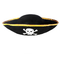 装飾的で黒いハロウィンの海賊帽子、模造される独特でファンキーな祝祭の帽子の頭骨