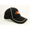 OEMの金属のバックル6のパネルの野球帽の刺繍のロゴのカーブの縁の注文のあや織りの綿の黒