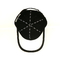 黒いアップリケ パッチの平らな刺繍の人の金属のバックルが付いている情報通の破裂音の野球帽