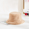 平野色の女性のための暖かい毛皮で覆われたPlush漁師のバケツの帽子