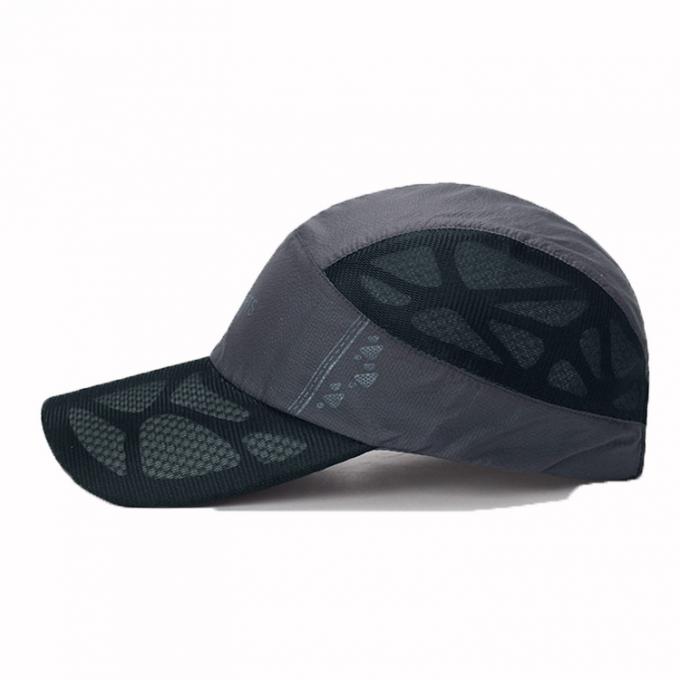 注文の通気性の網5のパネルのキャンピングカーの帽子の火炎信号はdryfitのスポーツの帽子を印刷しました