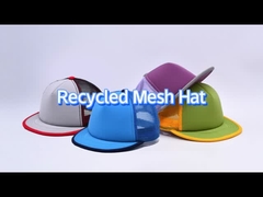 高耐久性コントラスト縫合 スナップバック閉鎖付きフラットブームメッシュキャップ