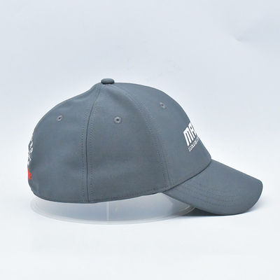 オム 卸売 6 パネル グレー 弾性野球帽子 オーダーメイド 野球キャップ 閉ざされたバック 固定された帽子