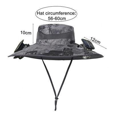 屋外 幅広なサングラップ 太陽光扇風機 キャップ オーダーメイド 卸売 釣り ポータブル バケット キャップ