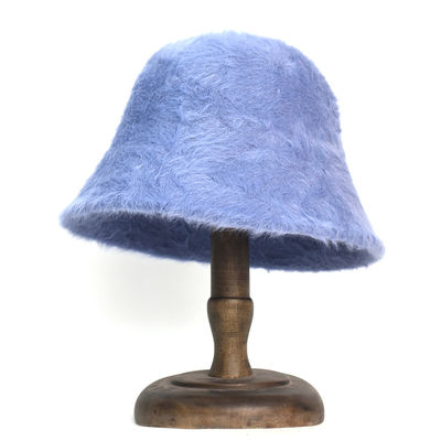 Rabbit Hair Fisherman Hat Autumn-Winter Basin Hats Wholeasle Head Round Plush Senior Sense Face Small Bucket Hat for Women