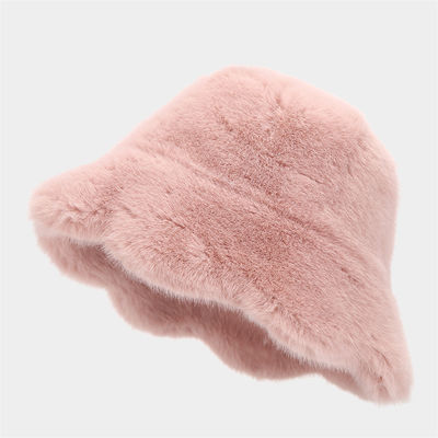 Wholesale Hot Luxury Women Hat Fur Winter Fashionable Woman Bucket Hats Cold Cap Outdoor Warm Snow Fur Bucket Hat