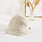 冬の男女兼用のテリー布の柔らかい生地のバケツの帽子のクリーム色